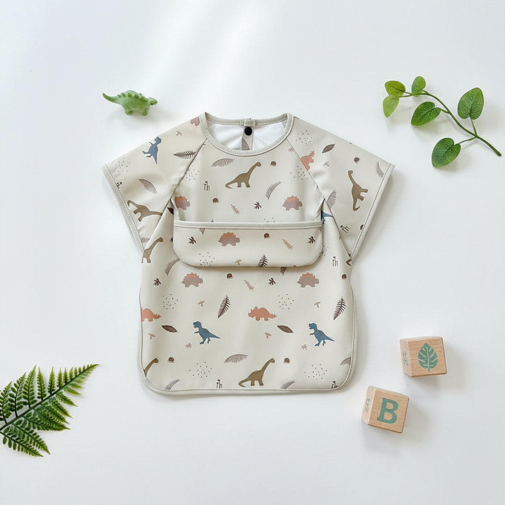 Soft Sleeve Waterproof Baby/Toddler Bibs | Full Coverage Feeding Smock 6–36 Months