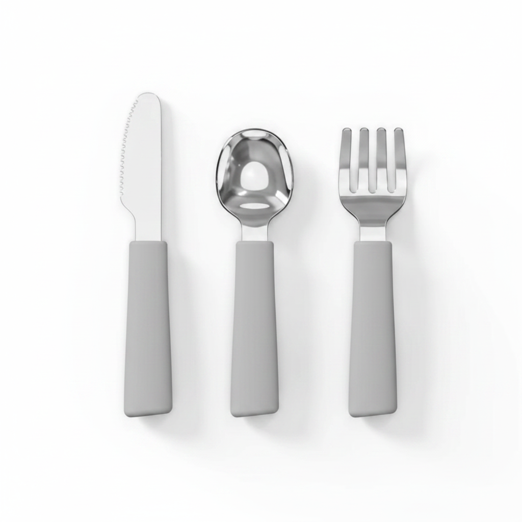 Kids Cutlery Set | Ergonomic Stainless Steel Fork, Spoon & Knife Set