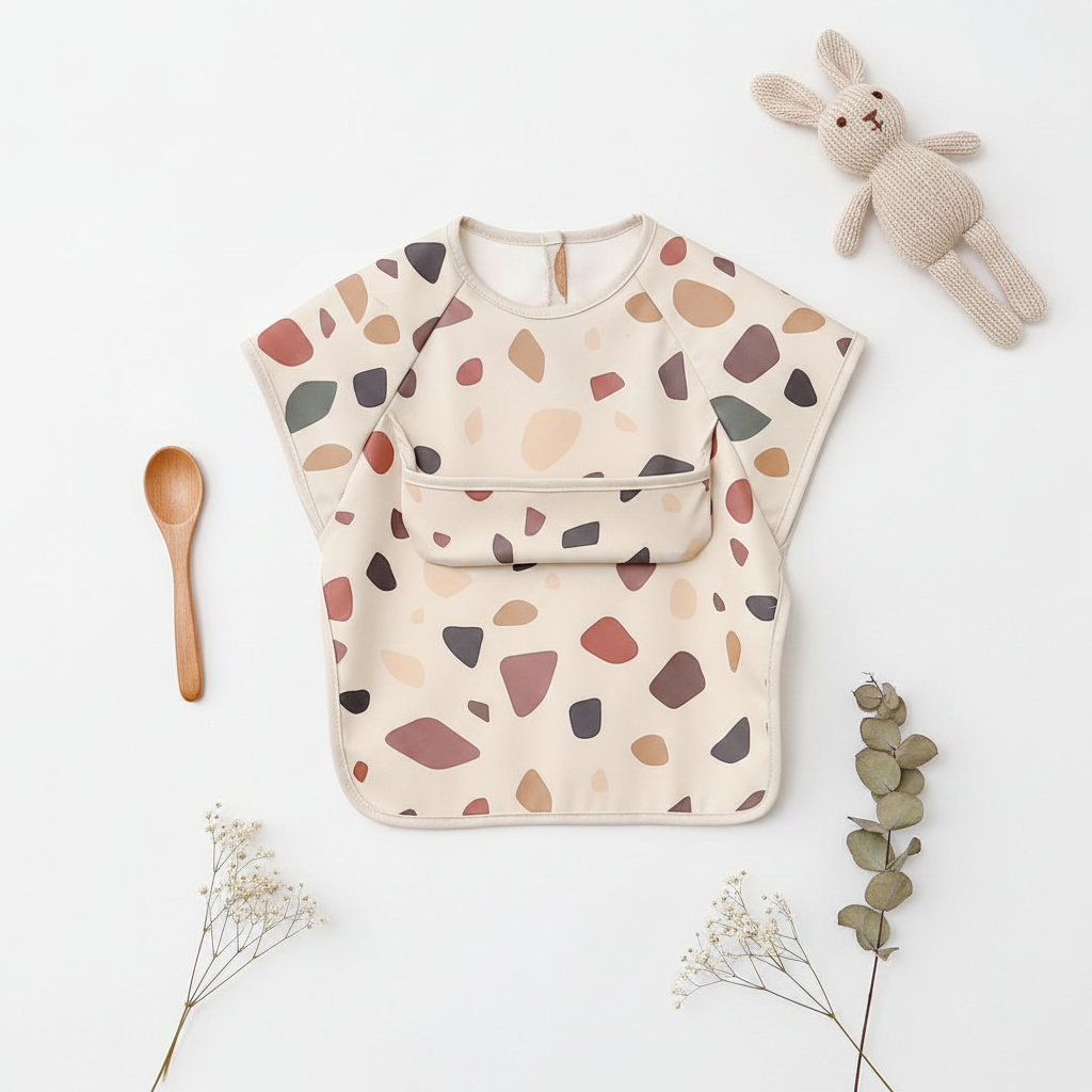 Soft Sleeve Waterproof Baby/Toddler Bibs | Full Coverage Feeding Smock 6–36 Months